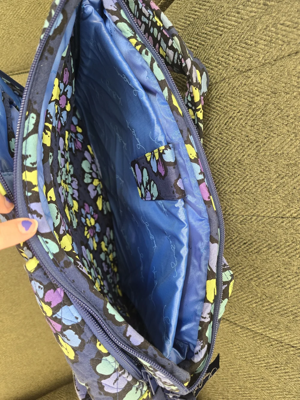 Vera Bradley Navy Floral Quilted Backpack